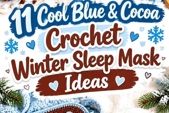 11 Cool Blue & Cocoa Crochet Winter Sleep Mask Ideas