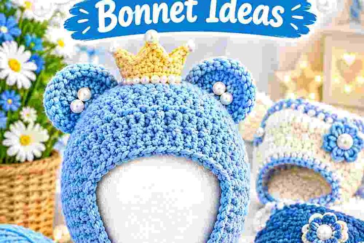 11 Cool Blue & Pearl Crochet Earflap Bonnet Ideas