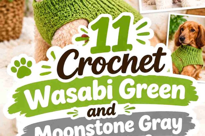 Crochet Wasabi Green and Moonstone Gray Dog Ribbed Shoulder Warmer Ideas