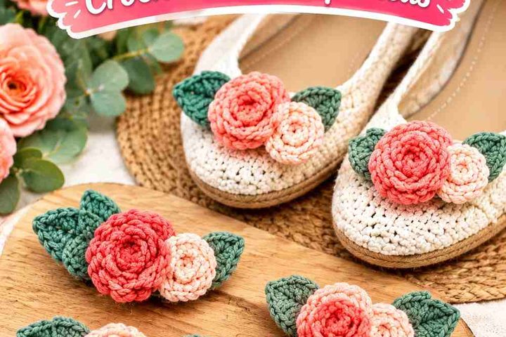 11 Melon Peach & Eucalyptus Crochet Shoe Clip Ideas