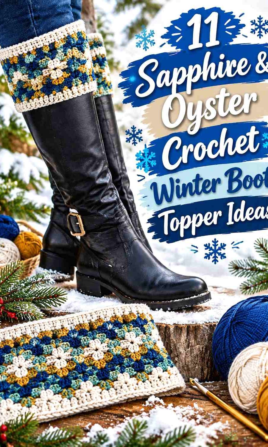 11 Sapphire & Oyster Crochet Winter Boot Topper Ideas