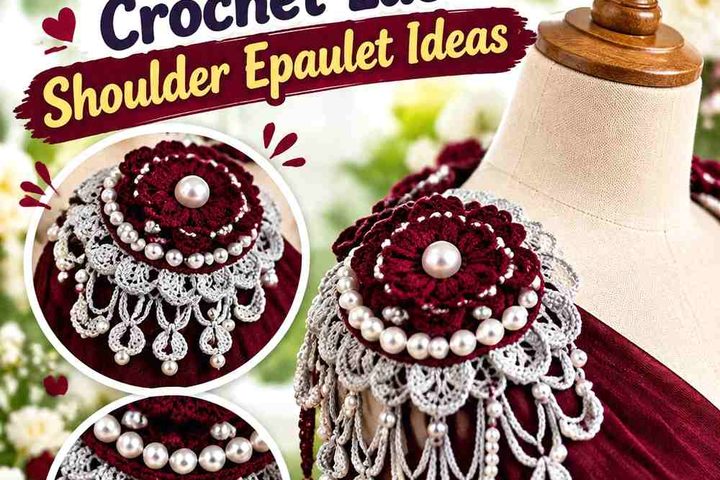 Black Cherry & Pearl Gray Crochet Lace Shoulder Epaulet Ideas