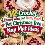 Crochet Cherry Wine and Dusty Peach Pet Christmas Tree Nap Mat Ideas