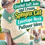 Crochet Soft Jade and Cream Sphynx Cat Envelope Neck Pullover Ideas