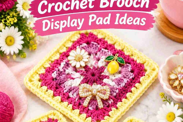 Fig Wine & Lemon Chiffon Crochet Brooch Display Pad Ideas