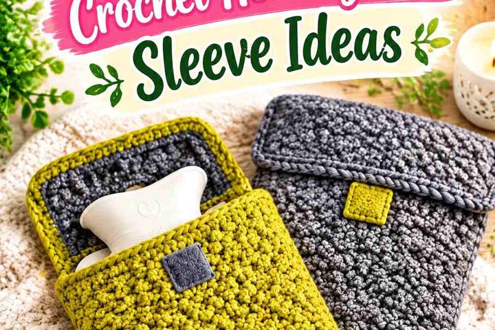 Golden Kiwi & Heather Smoke Crochet Heating Pad Sleeve Ideas