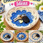 Iris Blue & Sesame Crochet Key Bowl Liner Ideas
