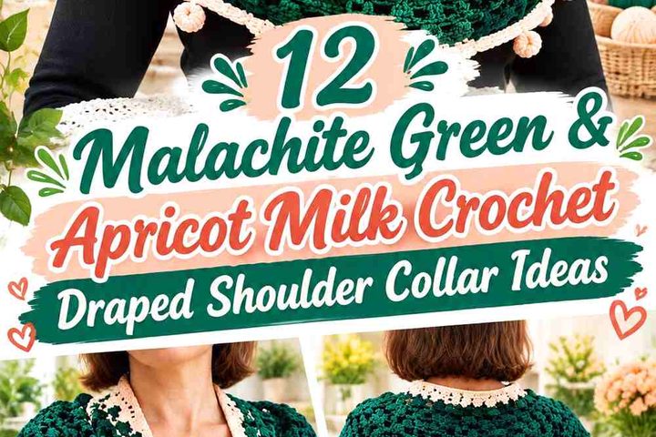 Malachite Green & Apricot Milk Crochet Draped Shoulder Collar Ideas