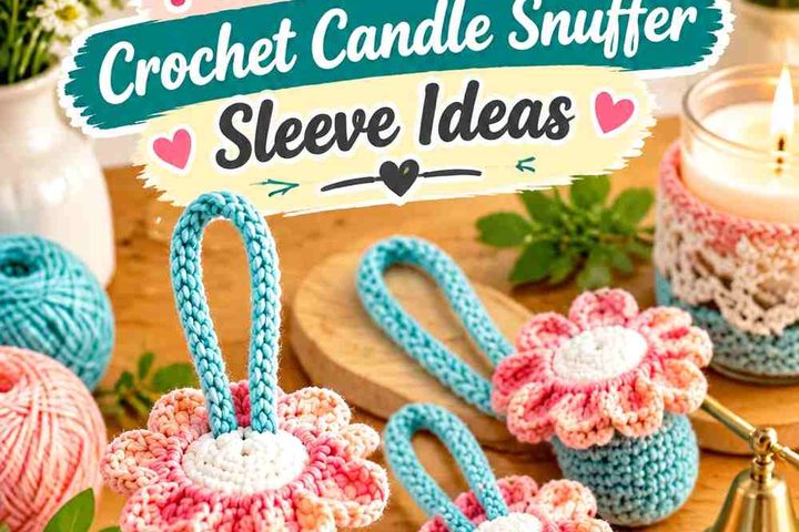 Mossy Teal & Peach Sorbet Crochet Candle Snuffer Sleeve Ideas