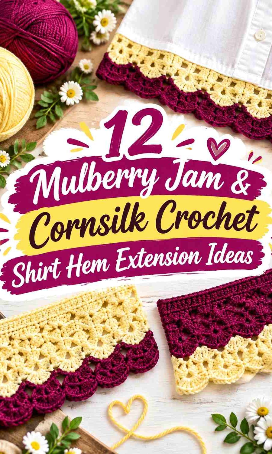 Mulberry Jam & Cornsilk Crochet Shirt Hem Extension Ideas