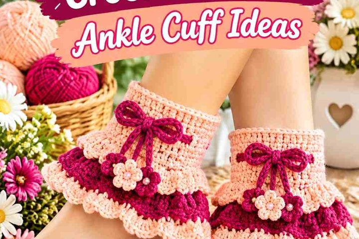 12 Peach & Mulberry Crochet Ruffle Ankle Cuff Ideas