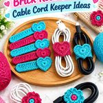 Arctic Aqua & Brick Rose Crochet Cable Cord Keeper Ideas