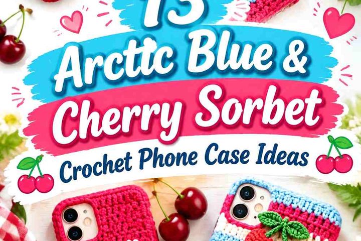 Arctic Blue & Cherry Sorbet Crochet Phone Case Ideas