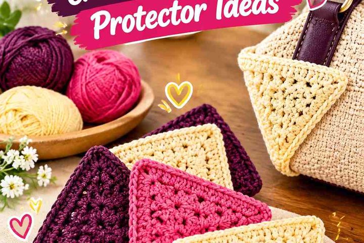 Aubergine Rose & Custard Cream Crochet Bag Corner Protector Ideas