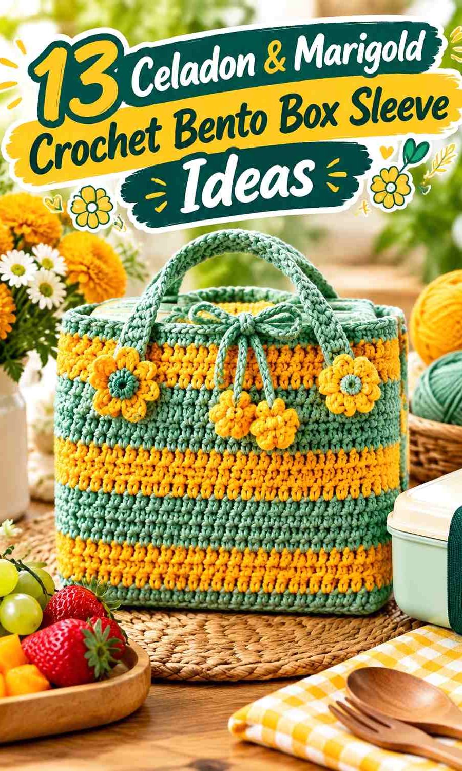 13 Celadon & Marigold Crochet Bento Box Sleeve Ideas