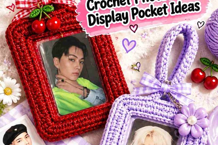 Cherry Lacquer & Ice Lilac Crochet Photocard Display Pocket Ideas