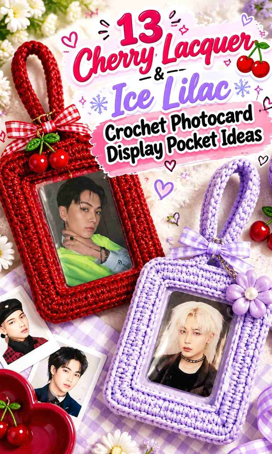 Cherry Lacquer & Ice Lilac Crochet Photocard Display Pocket Ideas