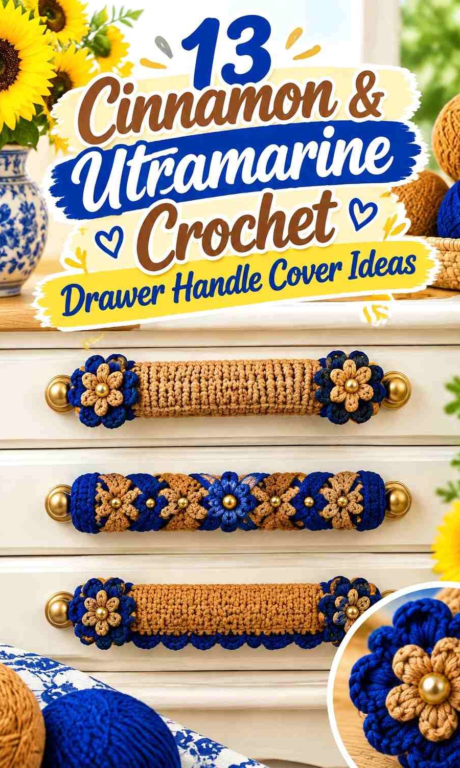 13 Cinnamon & Ultramarine Crochet Drawer Handle Cover Ideas