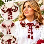 13 Cranberry & Blush Crochet Bow Collar Ideas