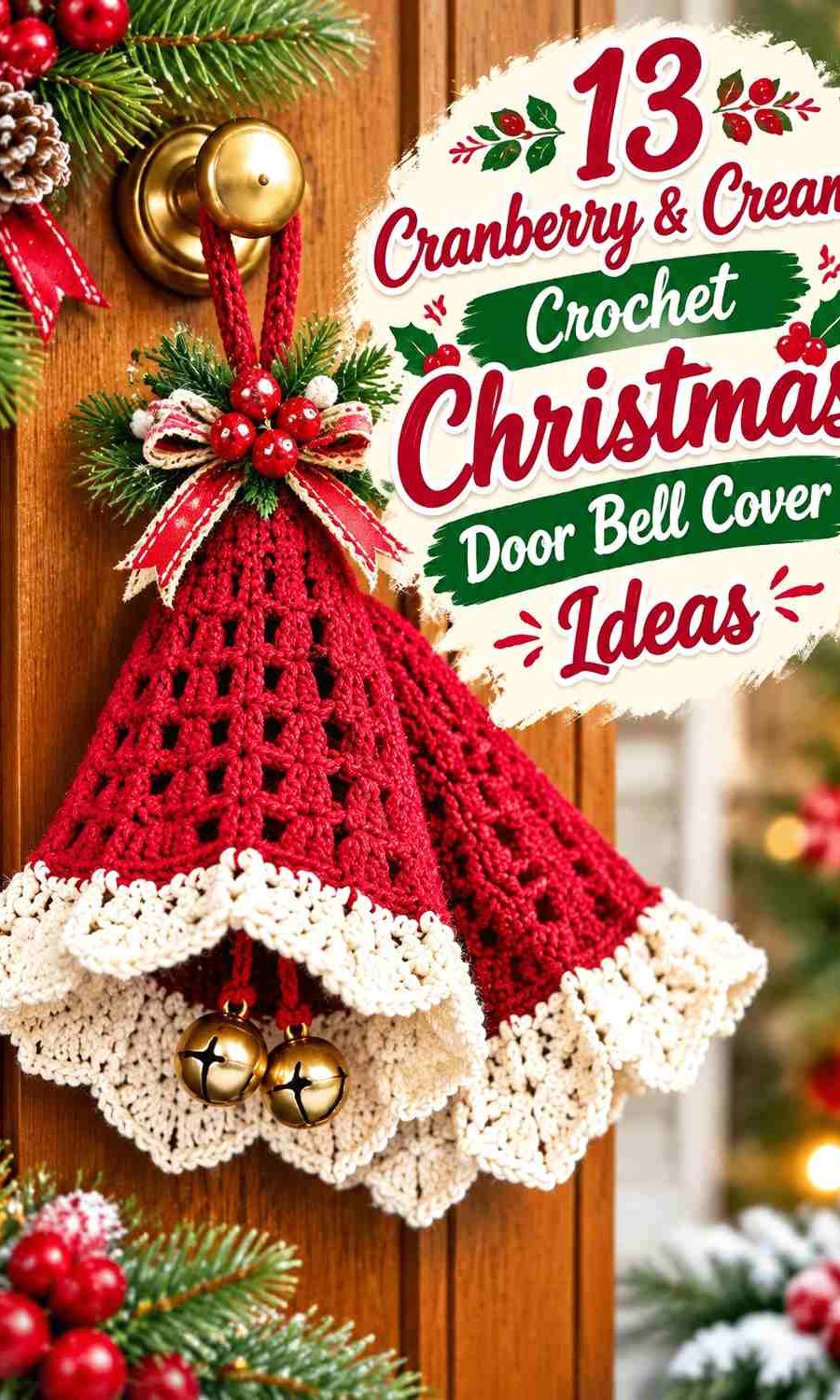 13 Cranberry & Cream Crochet Christmas Door Bell Cover Ideas
