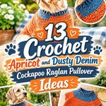 Crochet Apricot & Dusty Denim Cockapoo Raglan Pullover Ideas