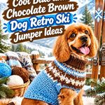 Crochet Cool Blue and Chocolate Brown Dog Retro Ski Jumper Ideas