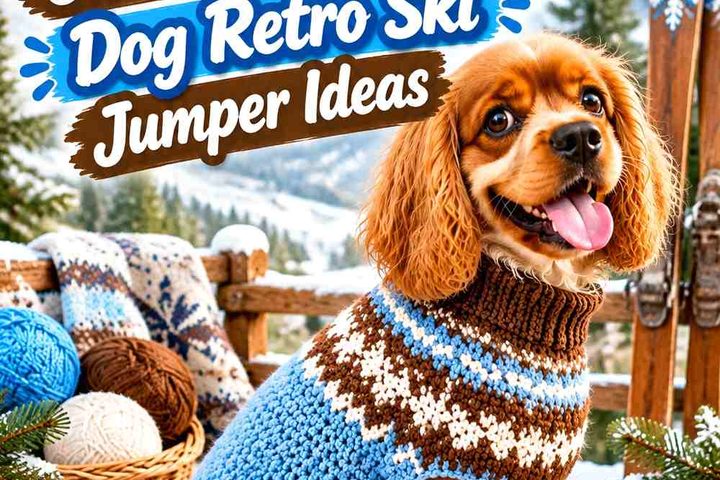 Crochet Cool Blue and Chocolate Brown Dog Retro Ski Jumper Ideas