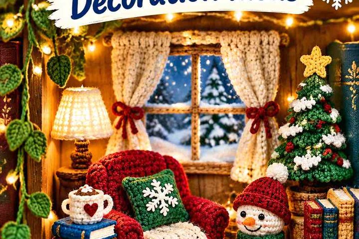 Crochet Cozy Winter Book Nook Decoration Ideas