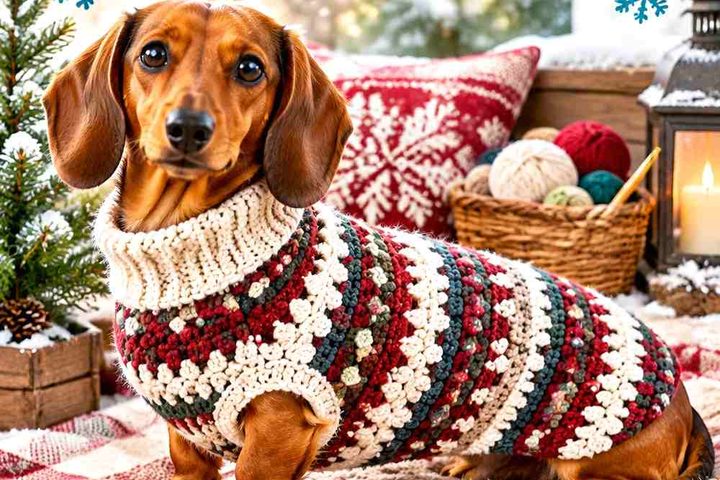 Crochet Dachshund Long Body Sweater Ideas for Winter