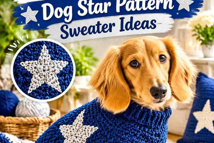 Crochet Midnight Blue and Silver Dog Star Pattern Sweater Ideas
