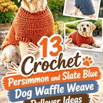 Crochet Persimmon and Slate Blue Dog Waffle Weave Pullover Ideas