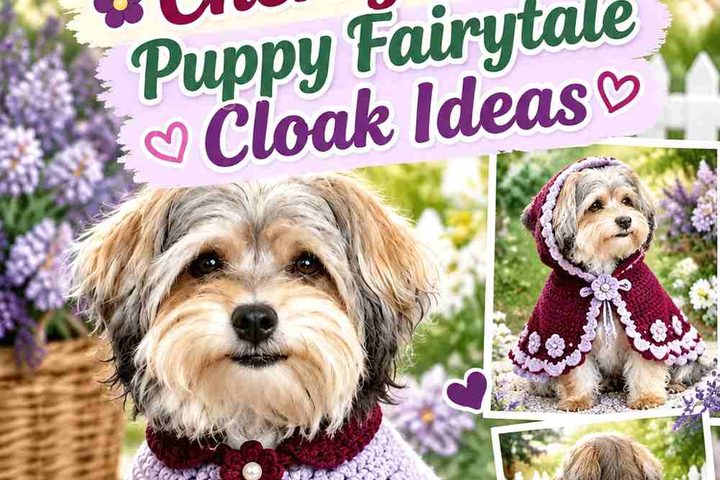 Crochet Powder Lilac and Cherry Wine Puppy Fairytale Cloak Ideas