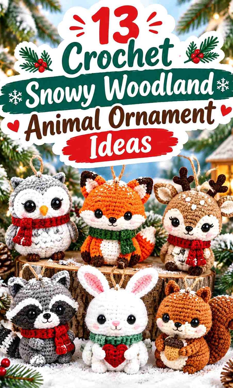 Crochet Snowy Woodland Animal Ornament Ideas