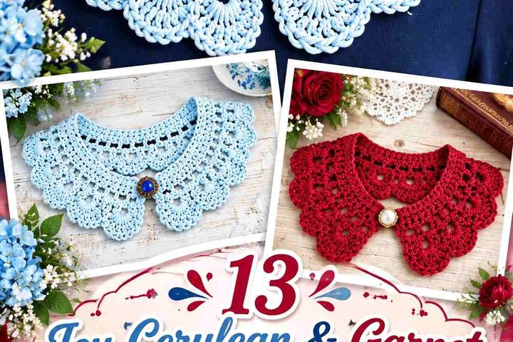 Icy Cerulean & Garnet Crochet Edwardian Dickey Ideas