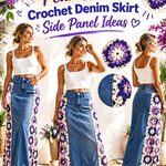 Indigo Violet & Pear Cream Crochet Denim Skirt Side Panel Ideas