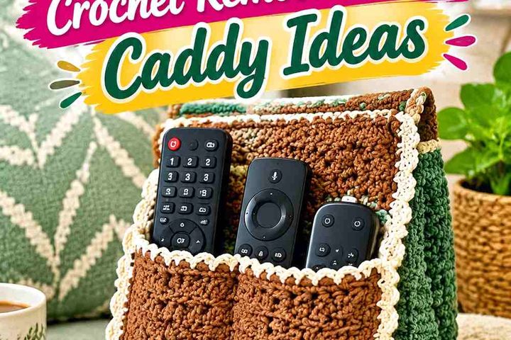 13 Jade & Caramel Crochet Remote Control Caddy Ideas