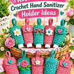 Lagoon Green & Rosewood Pink Crochet Hand Sanitizer Holder Ideas