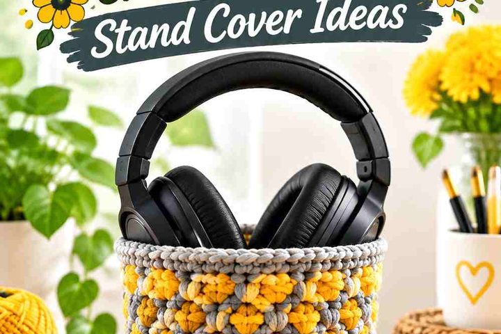 13 Marigold & Pewter Crochet Headset Stand Cover Ideas