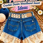Midnight Cerulean & Peach Milk Crochet Denim Waistband Insert Ideas