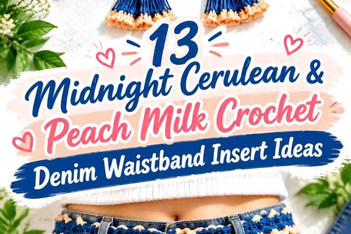 Midnight Cerulean & Peach Milk Crochet Denim Waistband Insert Ideas