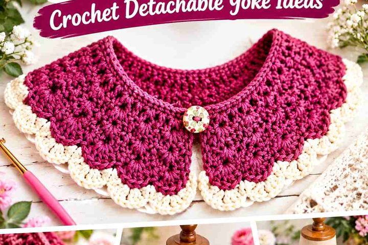 Mulberry Ink & Glacier Cream Crochet Detachable Yoke Ideas