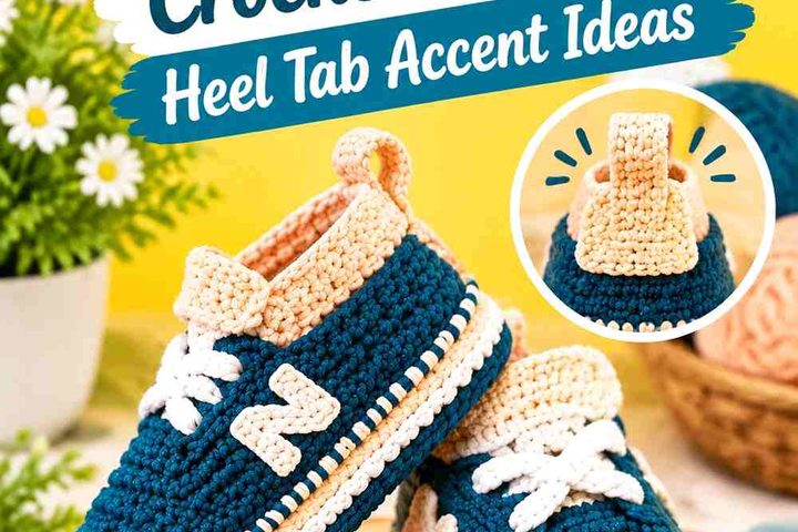 Prussian Teal & Apricot Cream Crochet Sneaker Heel Tab Accent Ideas
