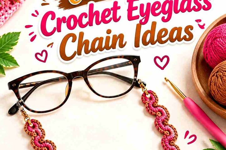 13 Raspberry Pink & Cinnamon Crochet Eyeglass Chain Ideas