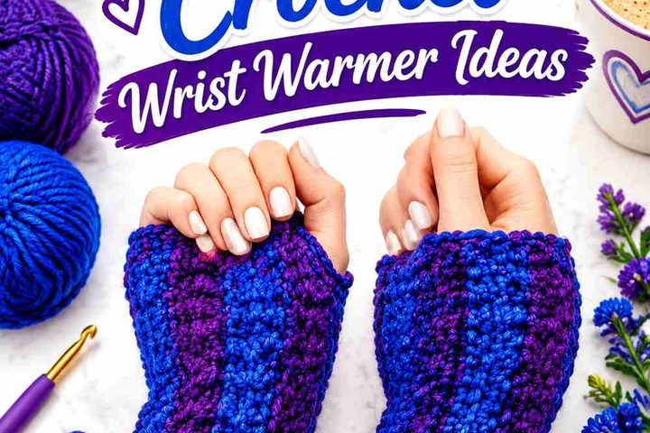 13 Royal Purple & Cobalt Crochet Wrist Warmer Ideas