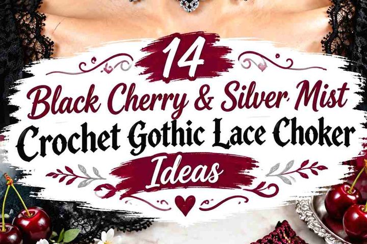 Black Cherry & Silver Mist Crochet Gothic Lace Choker Ideas