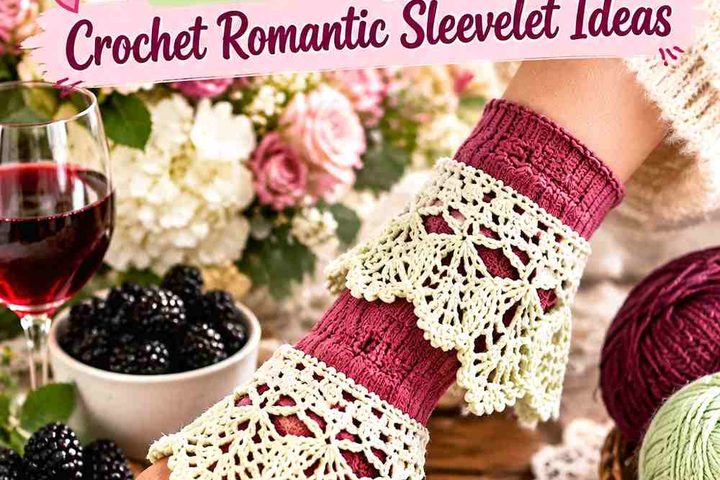 Blackberry Wine & Celery Frost Crochet Romantic Sleevelet Ideas