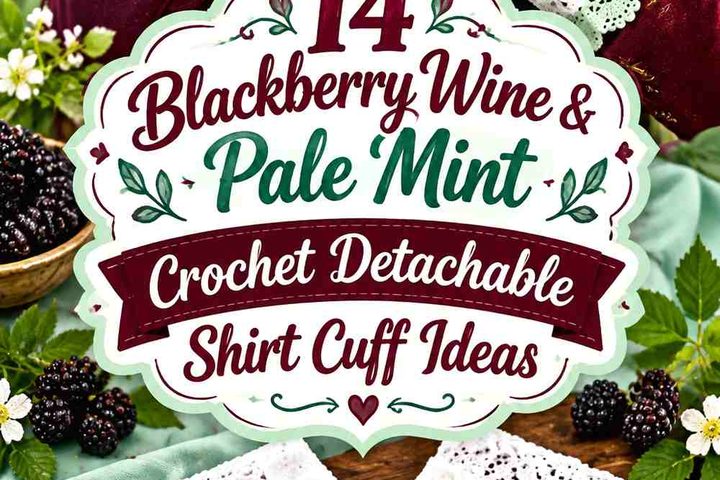 Blackberry Wine & Pale Mint Crochet Detachable Shirt Cuff Ideas