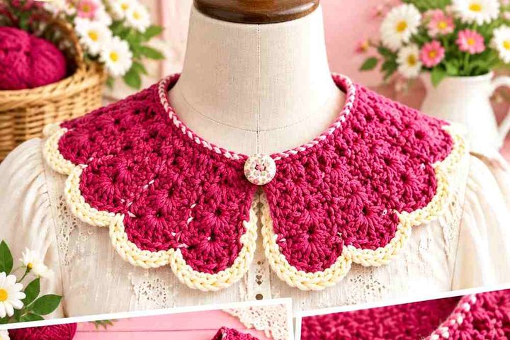Boysenberry & Vanilla Crochet Detachable Jabot Collar Ideas
