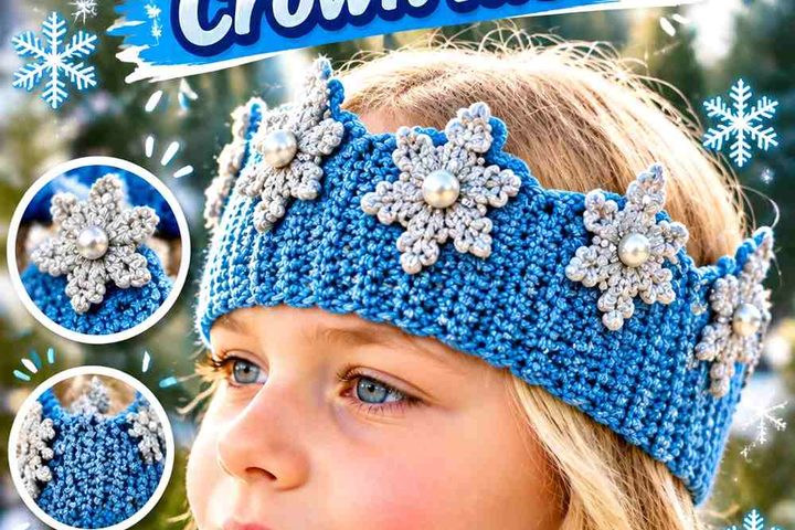 14 Cool Blue & Silver Crochet Snowflake Crown Ideas