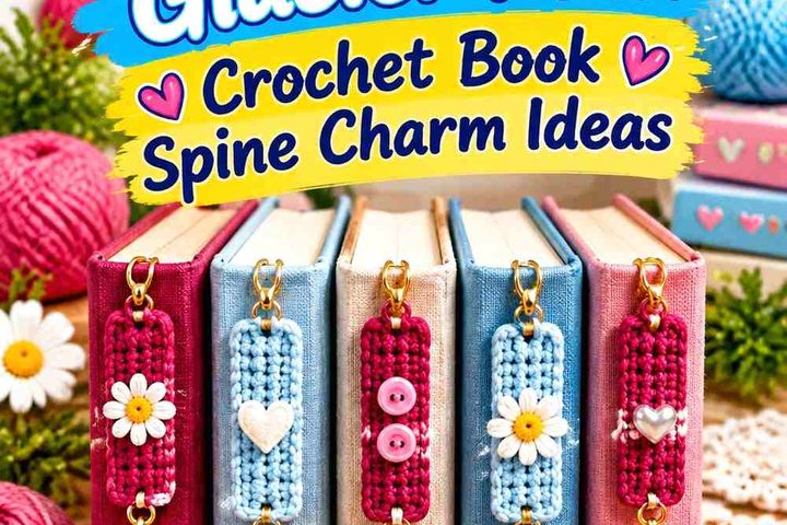 Cranberry Clay & Glacier Milk Crochet Book Spine Charm Ideas